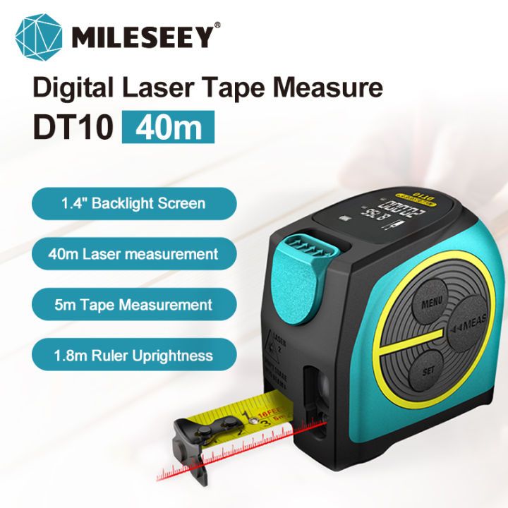 Mileseey DT10 เทปวัดระยะทางเลเซอร์ดิจิทัล 16 ฟุต 3-in-1 130 ฟุต กันน้ํา ชาร์จซ้ําได้