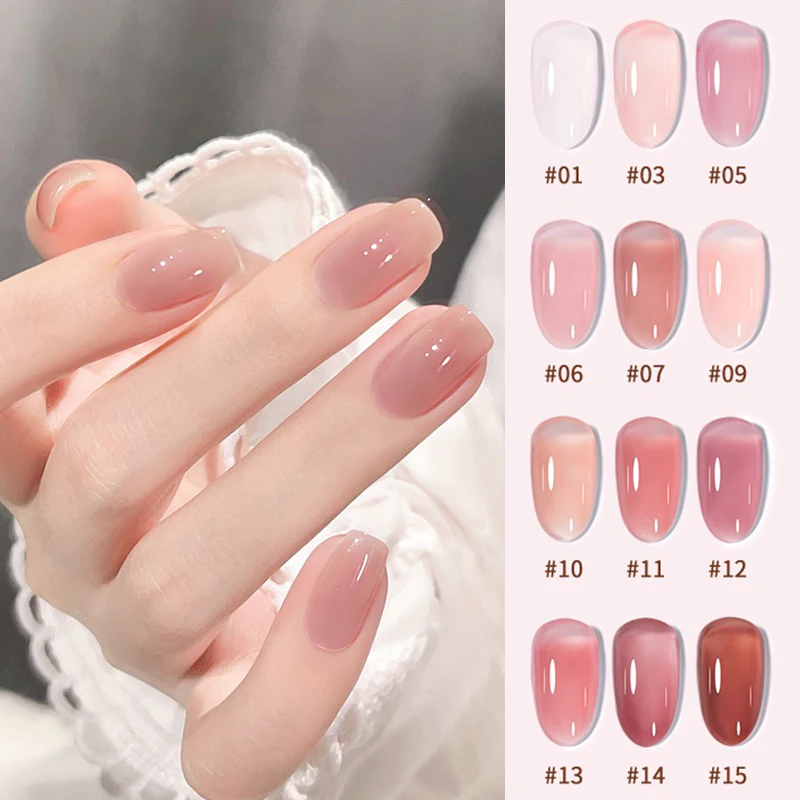 LILYCUTE 7ML Jelly Pink เล็บเจล Polish Vernis กึ่งถาวรเล็บเจลเล็บ LED เจล UV Nail Art ฐาน Top Coat จัดส่งฟรี