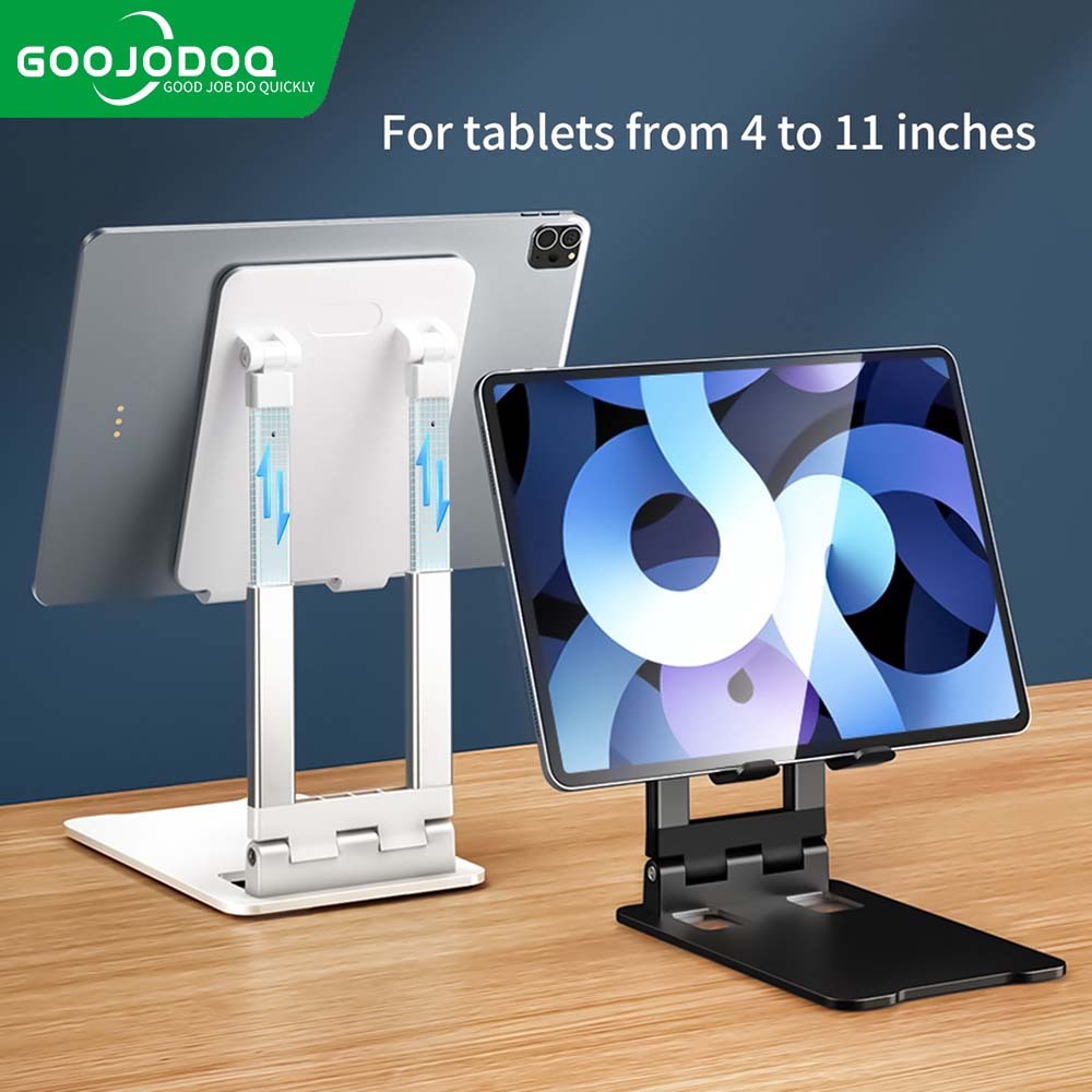 GOOJODOQ ขาตั้งโลหะแบบพับเก็บได้ยืดหยุ่นและพับเก็บได้สำหรับโทรศัพท์มือถือแท็บเล็ตและคอมพิวเตอร์ ฯลฯ