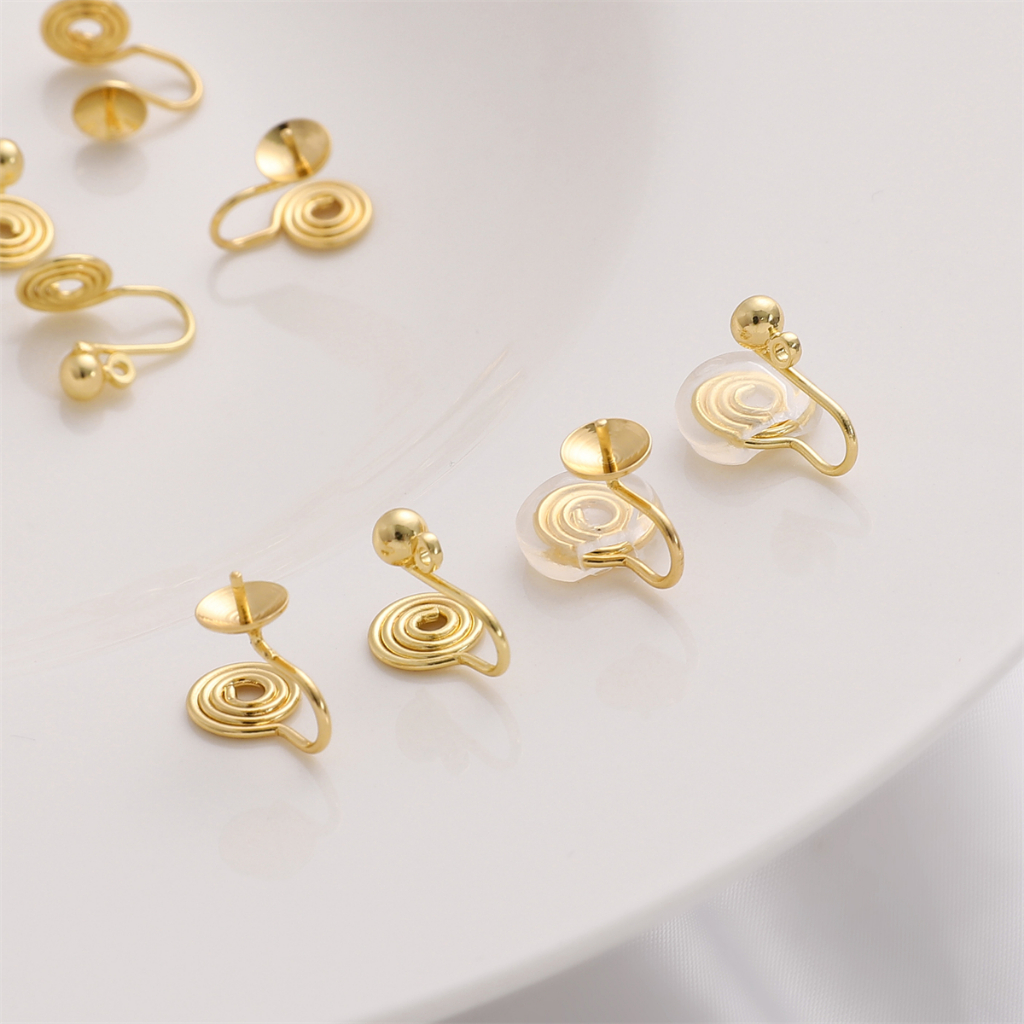 [8X14 มม.] ต่างหูซิลิโคน ชุบทอง 14k เครื่องประดับแฟชั่น DIY