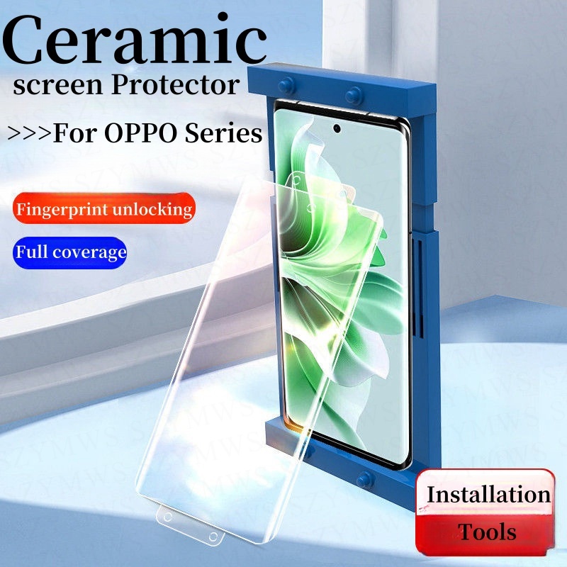 ฟิล์มกันรอยหน้าจอเซรามิค แบบเต็มจอ สําหรับ OPPO Reno 11 Pro 10 Pro Plus 9 8 7 6 Pro OPPO Reno 8T 5G OPPO Find X6 X5 Pro