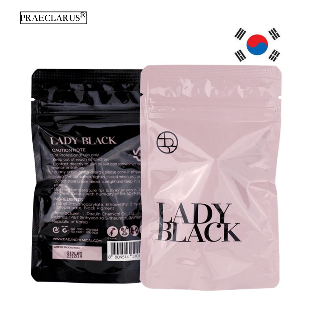 Lady Black 5ml/10ml Glue cกาวติดขนตาปลอม แบบแห้งเร็ว ติดทนนาน สีดํา สไตล์เกาหลี นําเข้าจากเกาหลี ของแท้.