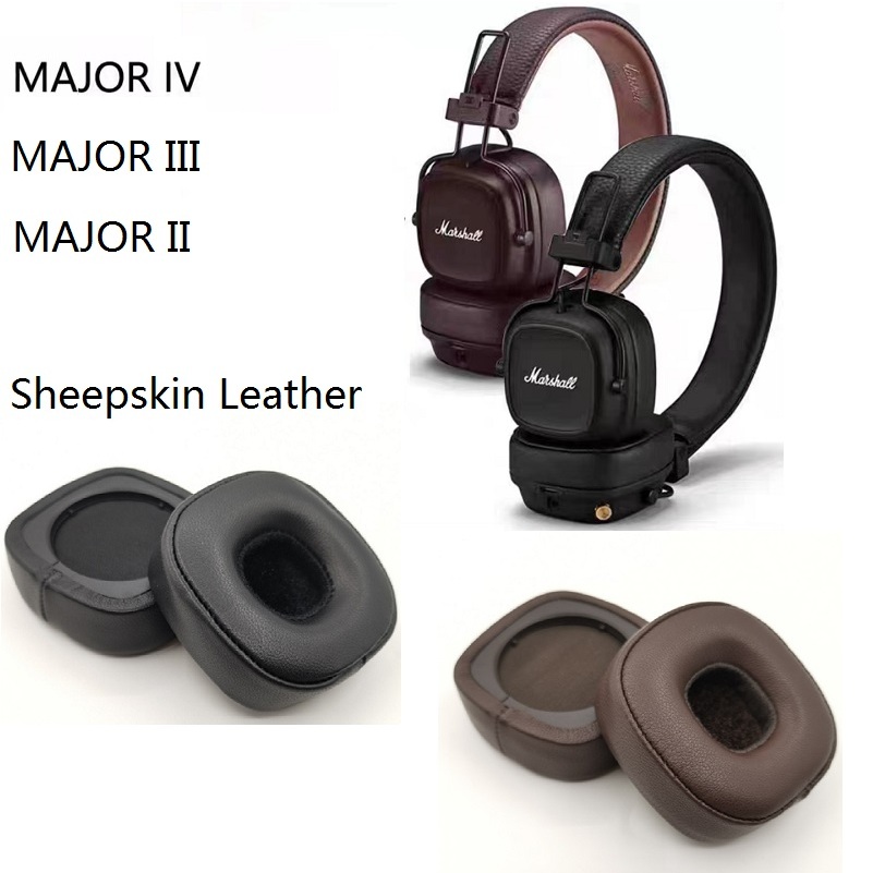 อัพเกรดแผ่นรองหูฟังหนังแกะแท้สําหรับ Marshall Major III IV 3/4 หูฟังเปลี่ยนหู Earmuffs