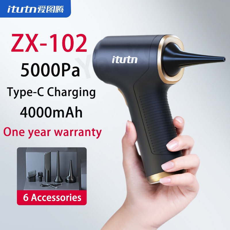 【หุ้นท้องถิ่นของไทย】Itutn เครื่องดูดฝุ่นไร้สาย ZX-102 5000Pa และเป่าลม 4 in 1 4000mAh แบบพกพา ขนาดเล็ก สําหรับรถยนต์ บ้าน นอกบ้าน