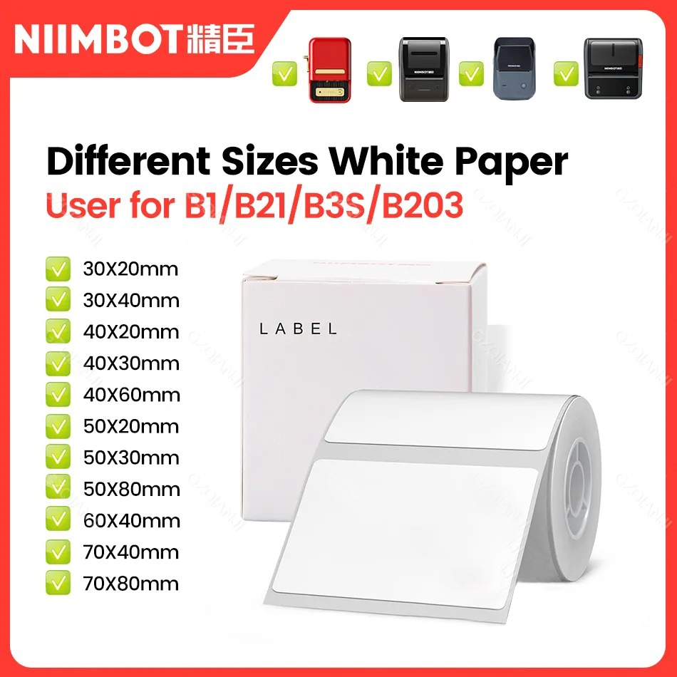 Niimbot B21/B1/B203/B3S สติกเกอร์ฉลากกระดาษกันน้ํารูปแบบต่างๆสําหรับเครื่องพิมพ์ฉลากความร้อน Bluetoo