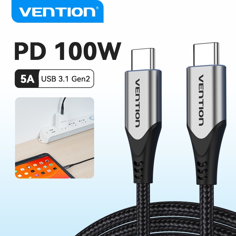 VENTION สายชาร์จ Usb 3.1 ประเภท C 4K 60Hz Pd 100W 5A usb3.1 สําหรับเครื่องบินของแท้