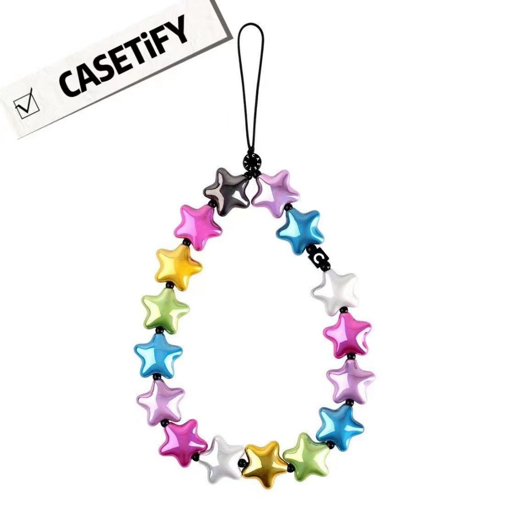 Casetify โซ่คล้องข้อมือ รูปดาวนําโชค หลากสีสัน