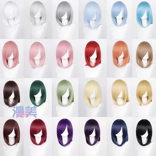 【Manmei】Girls Long Bangs Cosplay Wig 40cm Long Universal Heat Resistant Synthetic Wigs
