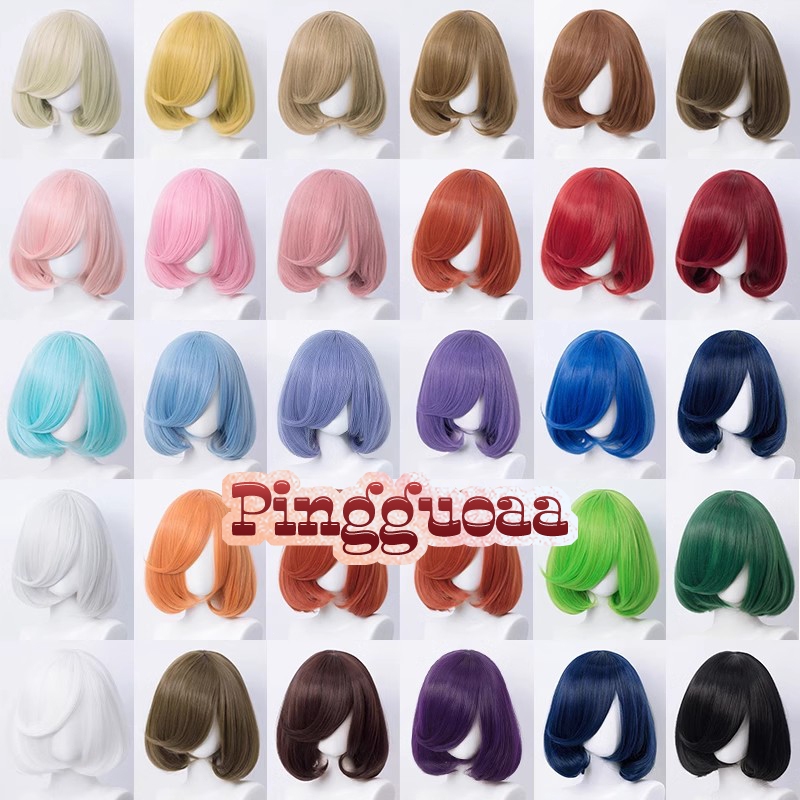 35cm Bob Wig Universal Short Hair Practice Hand Heat Resistant Synthetic Cosplay Wigs