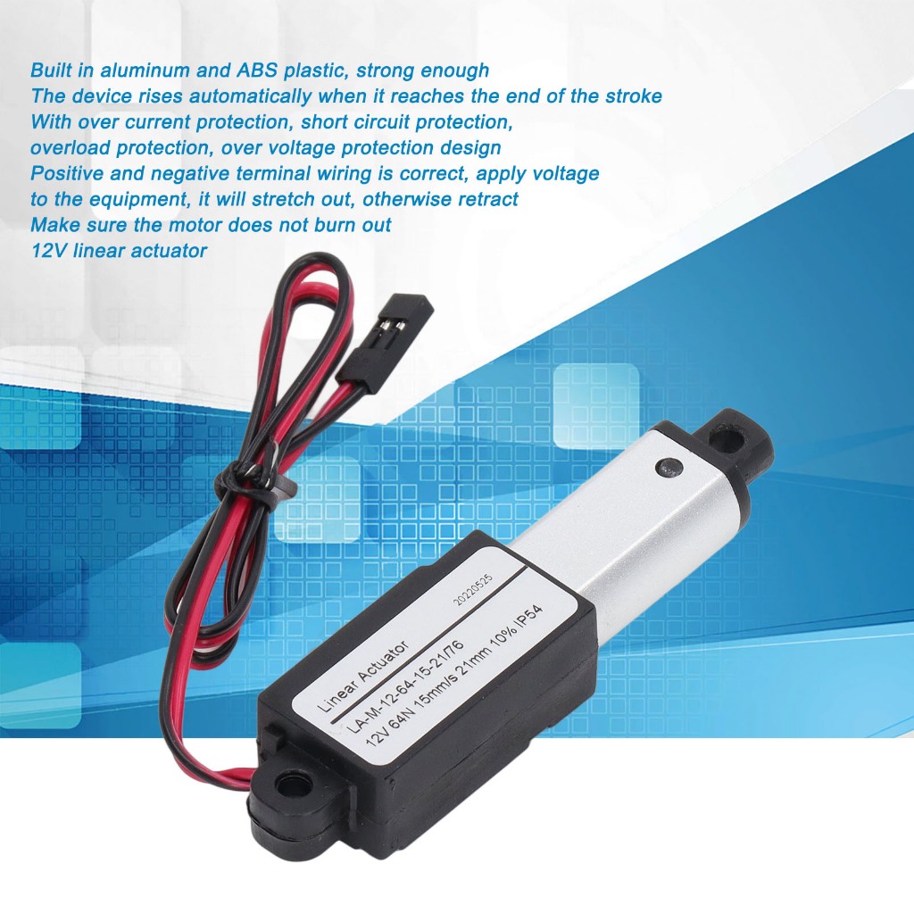 ไฟฟ้า Micro Linear Actuator อลูมิเนียม ABS แหล่งจ่ายไฟกระแสตรง Mini Motion สำหรับเครื่องจักรกลการเกษตร 12V Taurus307