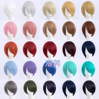 【Manmei】30cm Universal Short Wig Heat Resistant Synthetic Hair Cosplay Wigs