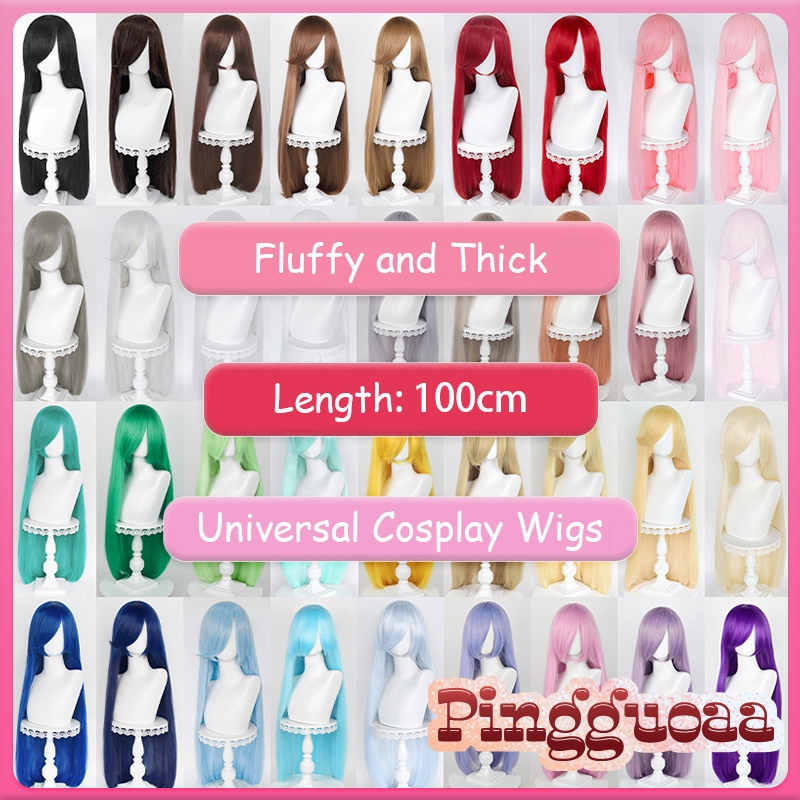 【Manmei】Women 100cm Long Bangs Thick Fluffy Wigs Universal Multicolor Modeling Practice Hand Wig Heat Resistant Synthetic Hair