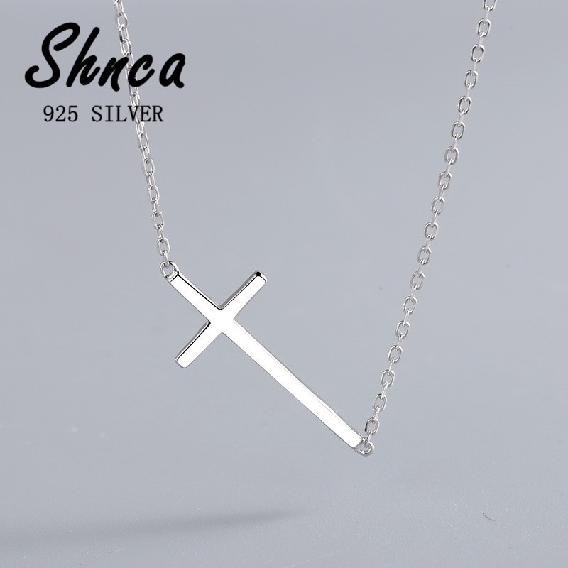 สร้อยคอโซ่ เงินแท้ 925 จี้ไม้กางเขน สไตล์ฮิปฮอป เรียบง่าย แฟชั่น XN077