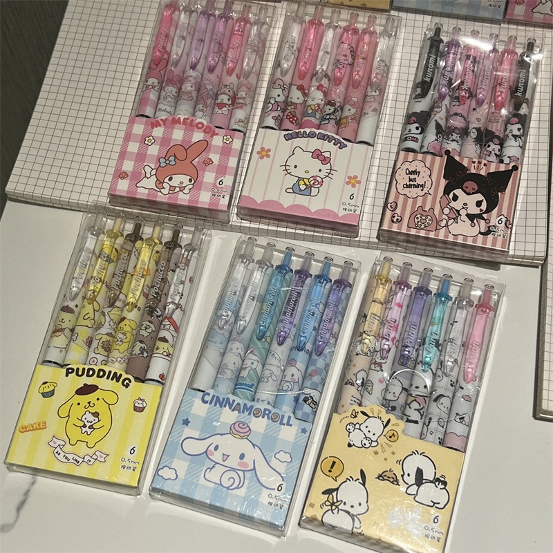 【1Pc/1 ชิ้น】Sanrio ปากกาเจล 0.5 มม. ลายการ์ตูนน่ารัก kuromi หมึกสีดํา เครื่องเขียนนักเรียน ของขวัญ