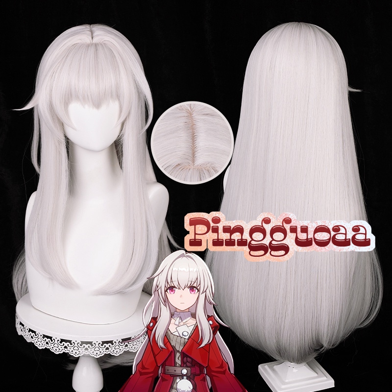 Game Honkai: Star Rail Clara Cosplay Wig 75cm Long Straight Pink Silver White Heat Resistant Synthetic Wigs
