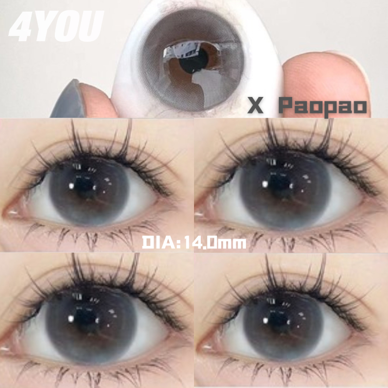4you (COD&Free gift) 【grade lens】คอนแทคเลนส์ ขนาดใหญ่ 14.5 มม. 2 ชิ้น สายตาสั้นตามใบสั่งแพทย์ Dipter(0~-8.00)