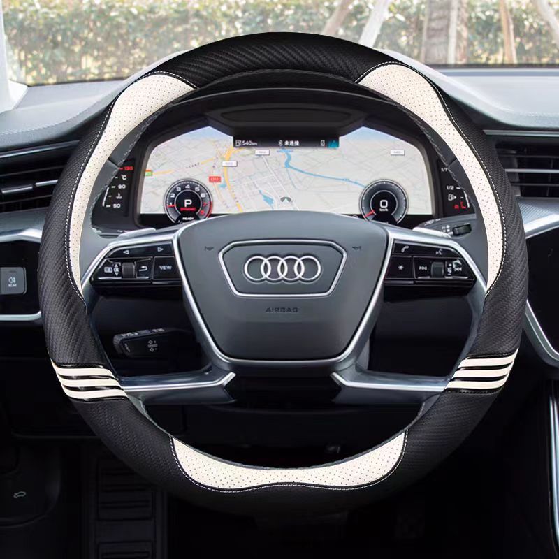 PU หนังพวงมาลัยรถ 38 ซม.15 "สําหรับ Audi A1 A2 A3 A4 A5 A6 A7 A8l Q2 Q3 Q5 Q7 S1 S2 S3 Sportback Ava