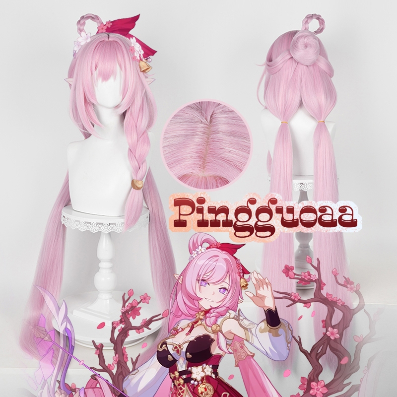 Game Honkai Impact 3rd Elysia Peachy Spring Cosplay Wig 110cm Long Pink Heat Resistant Synthetic Wig