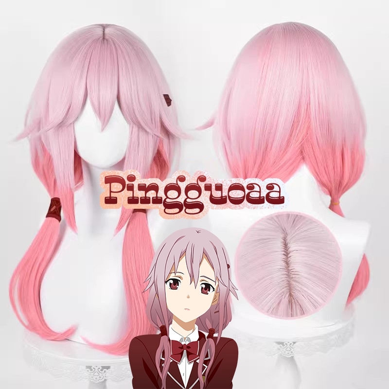 Yuzuriha Inori Cosplay Wig Anime Guilty Crown 60cm Long Pink Gradient Heat Resistant Synthetic Wigs