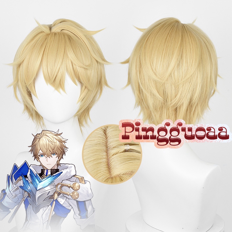 Honkai: Star Rail Gepard Cosplay Wig 30cm Light Blonde Short Scalp Wigs Heat Resistant Synthetic Hai