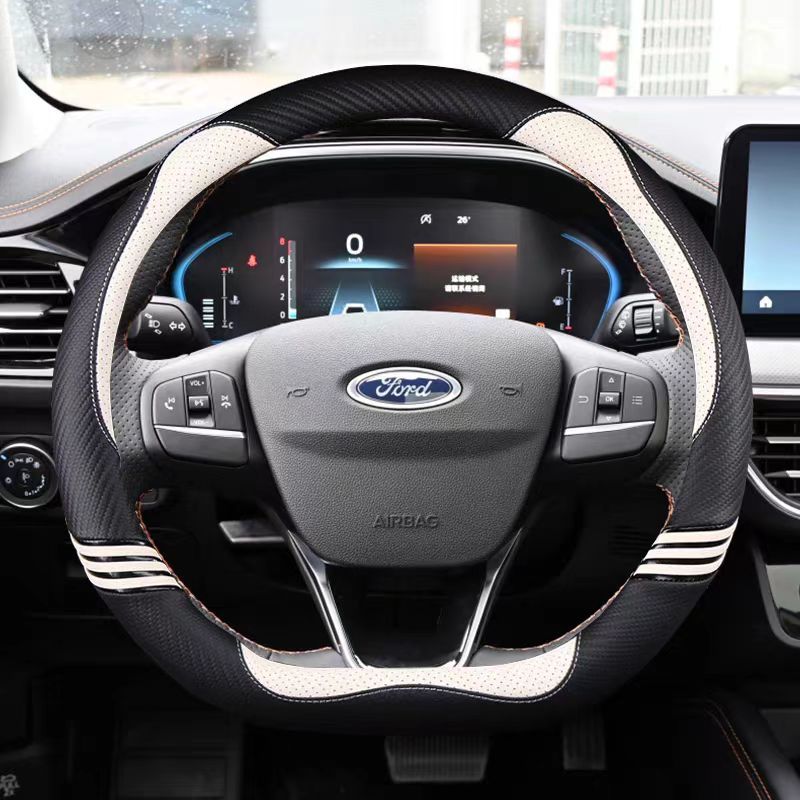 ปลอกหุ้มพวงมาลัยรถยนต์ ชนิด D สําหรับ Ford Focus ST-Line Fiesta ST-Line 2018-2019 Fiesta ST 2019 Focus ST 2019-2020 Escort EVOS