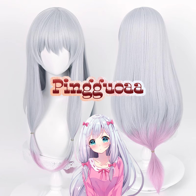 Anime Izumi Sagiri Cosplay Wig EROMANGA SENSEI Play Wigs 80cm Long Heat Synthetic Hair