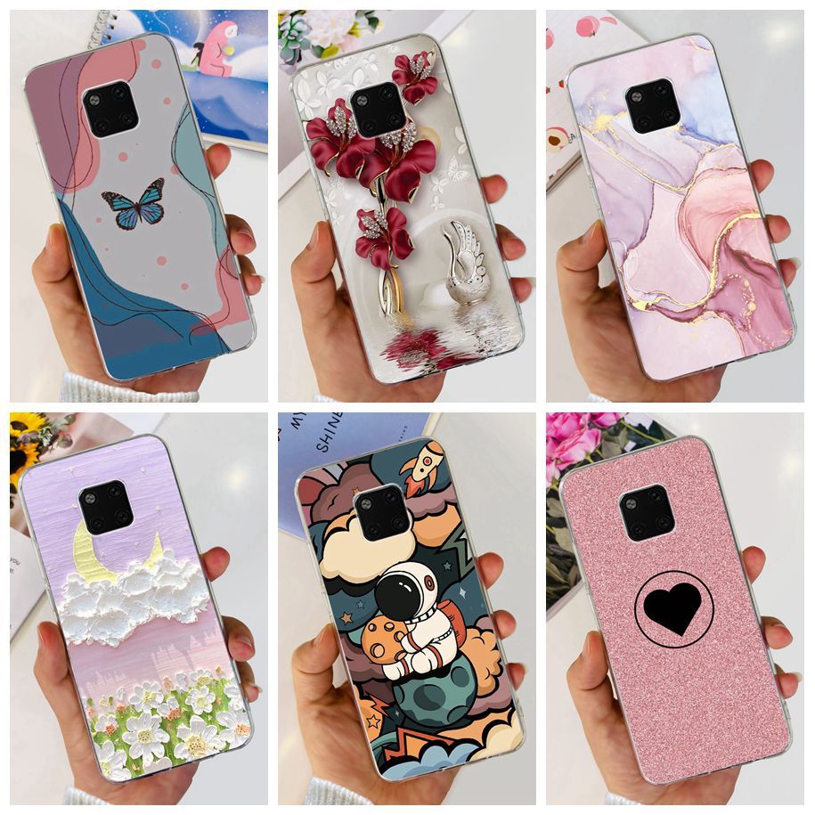 สําหรับ Huawei Mate 20 Pro / Mate 20 เคส ดีไซน์ใหม่ แฟชั่น หินอ่อน ผีเสื้อ ใส เคสนิ่ม สําหรับ Huawei Mate20 Pro เคส