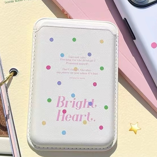 เคสโทรศัพท์มือถือ กระเป๋าสตางค์ ใส่บัตรได้ มีแม่เหล็ก ลายคลื่นน่ารัก สีขาว สําหรับ iphone 15promax