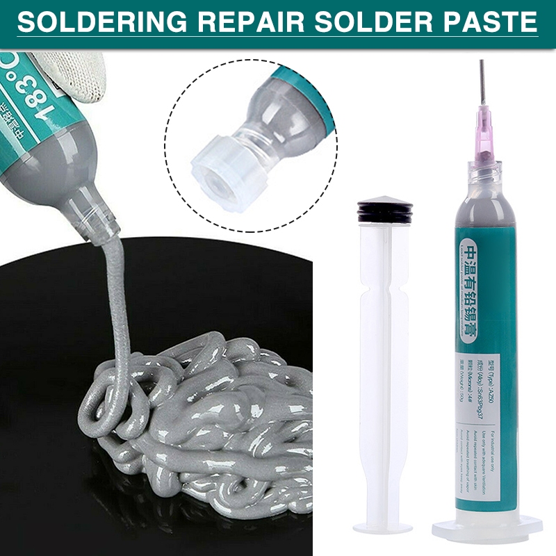 ในสต็อก & 30g BGA Tin Solder Paste ตะกั่ว Sn63/Pb37 Syringe Liquid Flux 183℃ จุดละลาย 30G++++