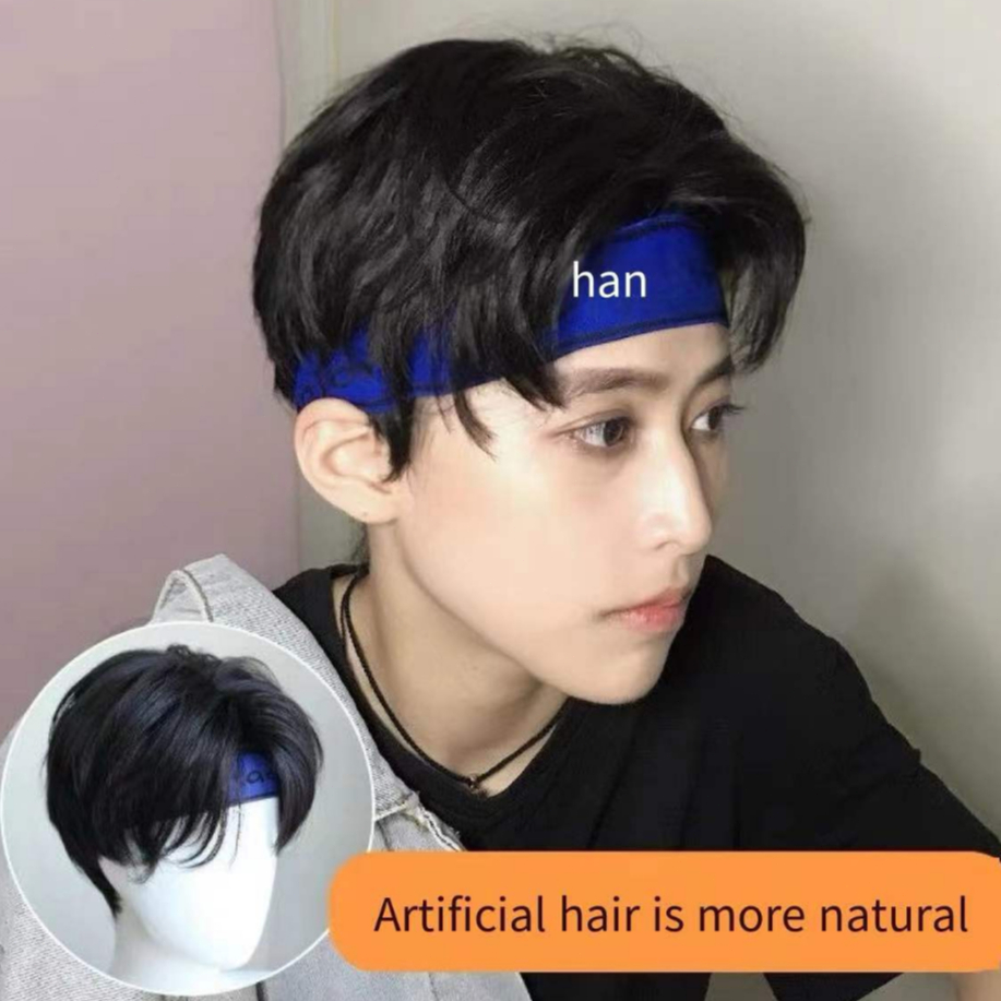 วิกผมสั้น ผมตรง สั้น เหมือนจริง ธรรมชาติ สไตล์ญี่ปุ่น และเกาหลี เรโทร สําหรับผู้ชาย นักเรียน