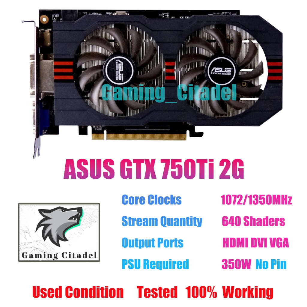 การ์ดจอ สําหรับ ASUS GTX 750 750TI 760 1030 1060 2GB 256Bit GDDR5 VGA Geforce GTX760