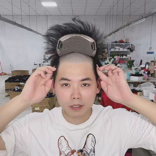 วิกผมผู้ชาย บาง ผมจริง แผ่นแปะหัวล้าน ชุดผมหัวล้าน เมดิเตอร์เรเนียน ผมจริง วิกผมชาย วางชาย