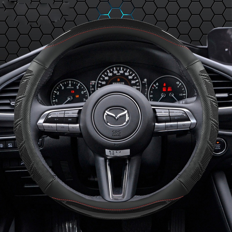 ปลอกหนัง PU หุ้มพวงมาลัยรถยนต์ อุปกรณ์เสริม สําหรับ Mazda 3 Axela 2019 2020 2021 CX-30 2020 2021MX-30 CX-5 CX-50 2021