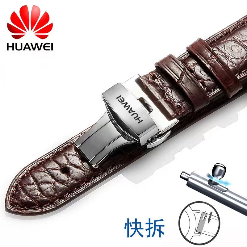 สายนาฬิกาข้อมือสมาร์ทวอทช์ สายหนังจระเข้แท้ แฟชั่นหรูหรา สําหรับ Huawei GT3 gt2pro GT