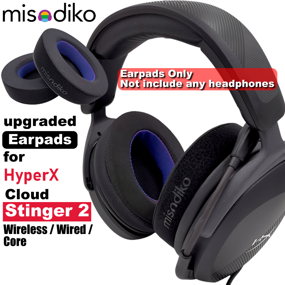Misodiko แผ่นรองหูฟัง แบบมีสาย เข้าได้กับ HyperX Cloud Stinger 2