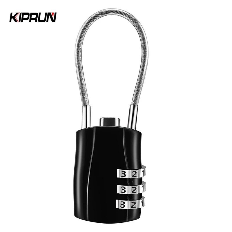 Kiprun กุญแจล็อกกระเป๋าเดินทาง 3 หลัก 3 หลัก รีเซ็ตได้ โลหะผสมสังกะสี สําหรับล็อกเกอร์ยิม โรงเรียน