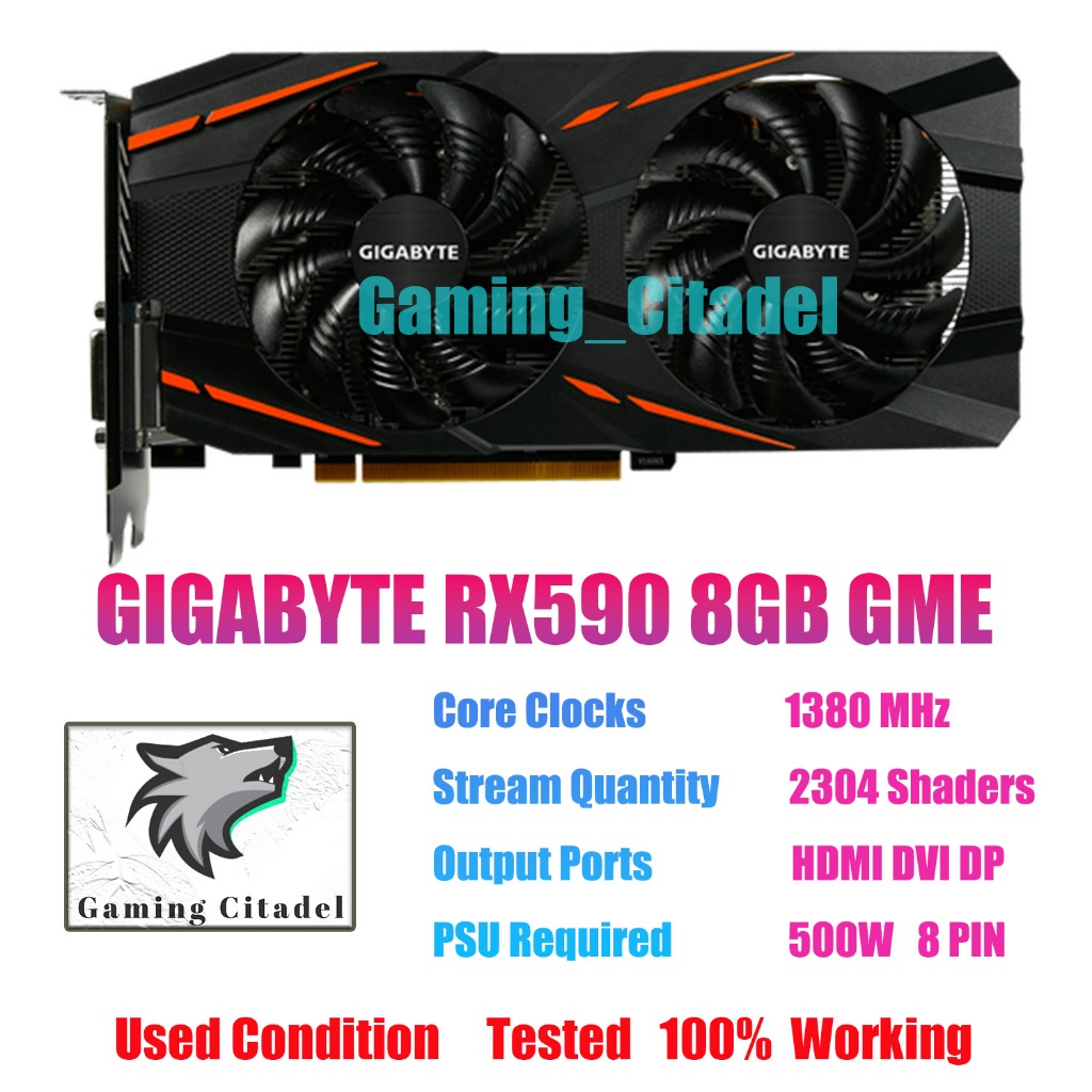 GIGABYTE Rx580/Rx590/Rx6500xt 4GB 8GB GDDR5 PCI-E กราฟิกการ์ด DP DVI HDMI