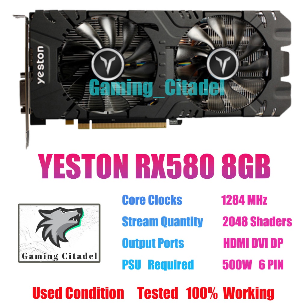 ใช้ Yeston Rx550/Rx560/Rx580/Rx590/Rx5700XT การ์ดวิดีโอ HDMI DP DVI ทดสอบแล้ว