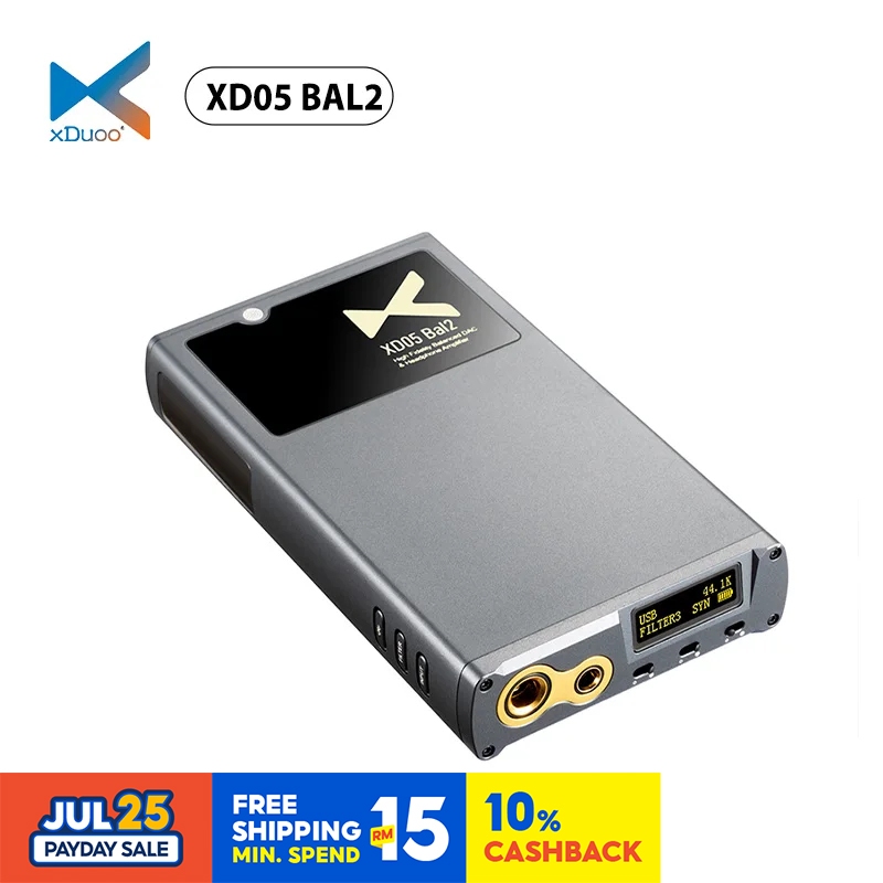 ⭐⭐⭐XDUOO XD05 BAL2 DAC แบบพกพาและเครื่องขยายเสียงหูฟังบลูทูธ 5.1 XU316 4.4 มม.Balanced Port ถอดรหัสเ