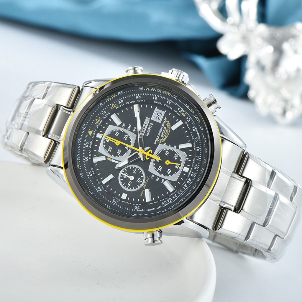 [จัดส่ง 24 ชั่วโมง] Citizen นาฬิกาข้อมือควอทซ์ โครโนกราฟ สําหรับผู้ชาย
