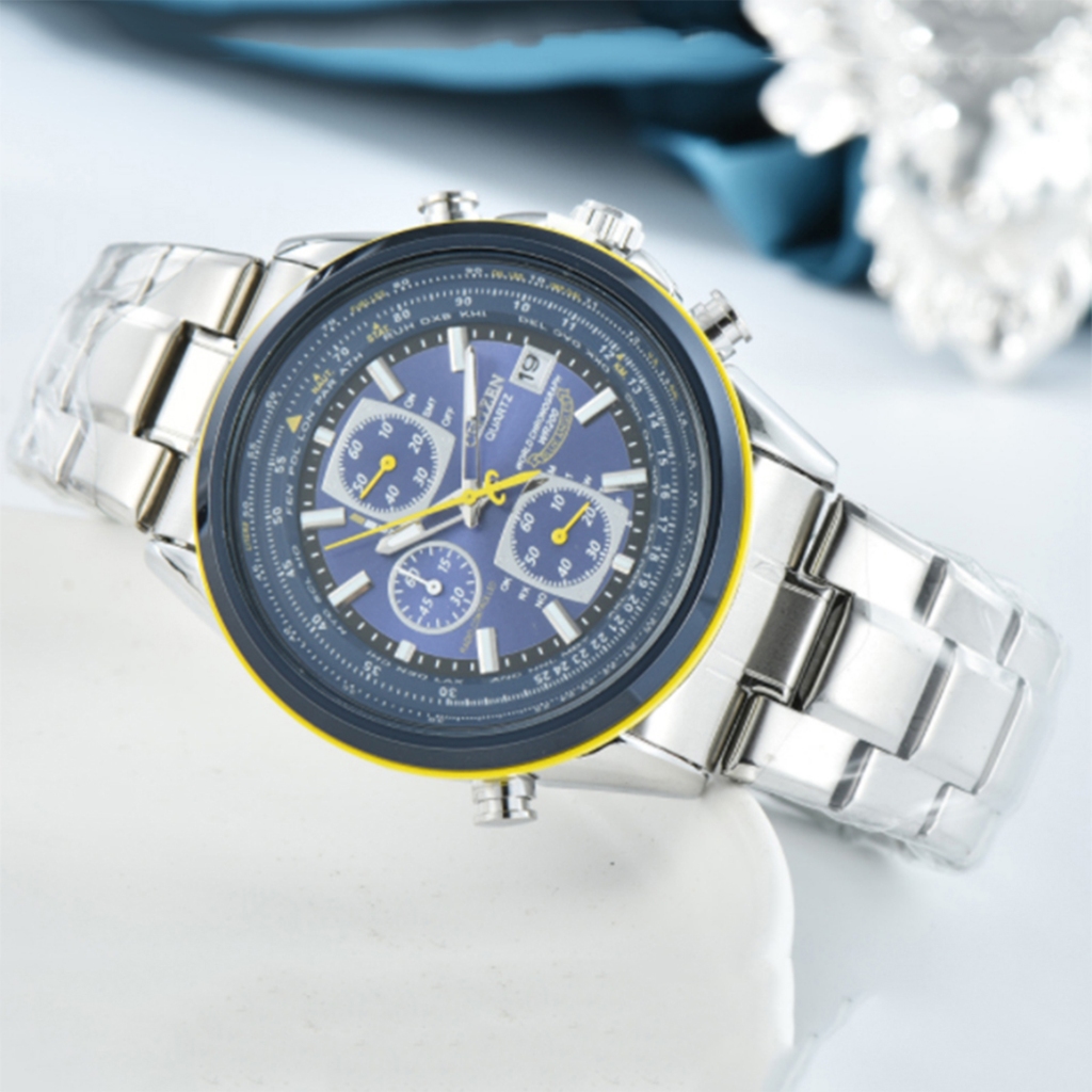 [จัดส่ง 24 ชั่วโมง] Citizen นาฬิกาข้อมือควอทซ์ โครโนกราฟ สําหรับผู้ชาย