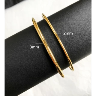 สร้อยข้อมือ เหล็กไทเทเนียม ชุบทอง 18k ทรงกลม ปิดได้ สําหรับคู่รัก