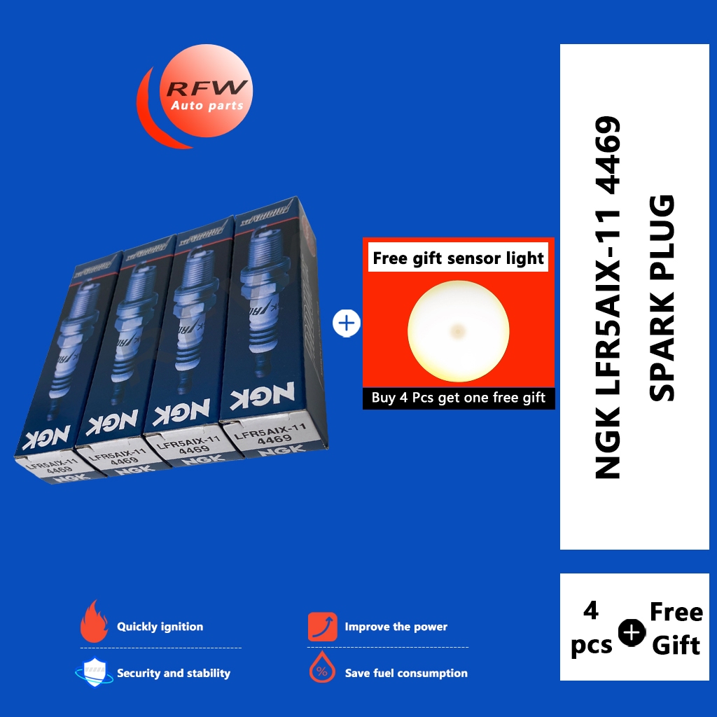 Ngk LFR5AIX-11 4469 Iridium IX หัวเทียนเหมาะสําหรับ Mitsubishi Mirage G4 Hatchback 2013-UP Hyundai K