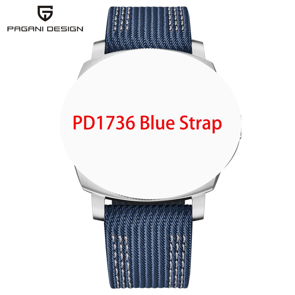 Pagani DESIGN สายนาฬิกาข้อมือเหล็ก สีฟ้า PD1736 PD168516641661/1662