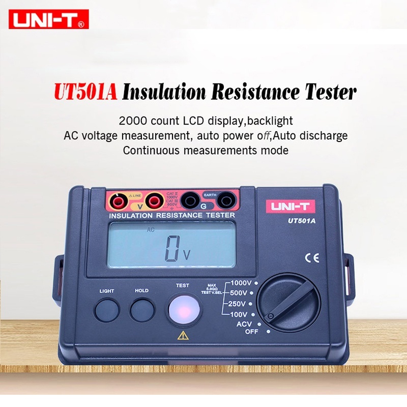 【จัดส่งในกรุงเทพฯ】เครื่องวัดความต้านทานดิจิทัล UNI-T UT502A UT501A 0-1000V 500-2500V เมกะโอห์มมิเตอร