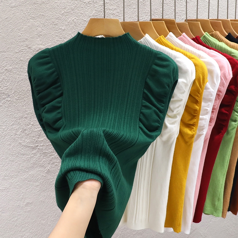 เสื้อกันหนาวแขนกุด คอเต่า ผ้าถัก เข้ารูป แฟชั่นฤดูใบไม้ผลิ และฤดูร้อน สําหรับผู้หญิง