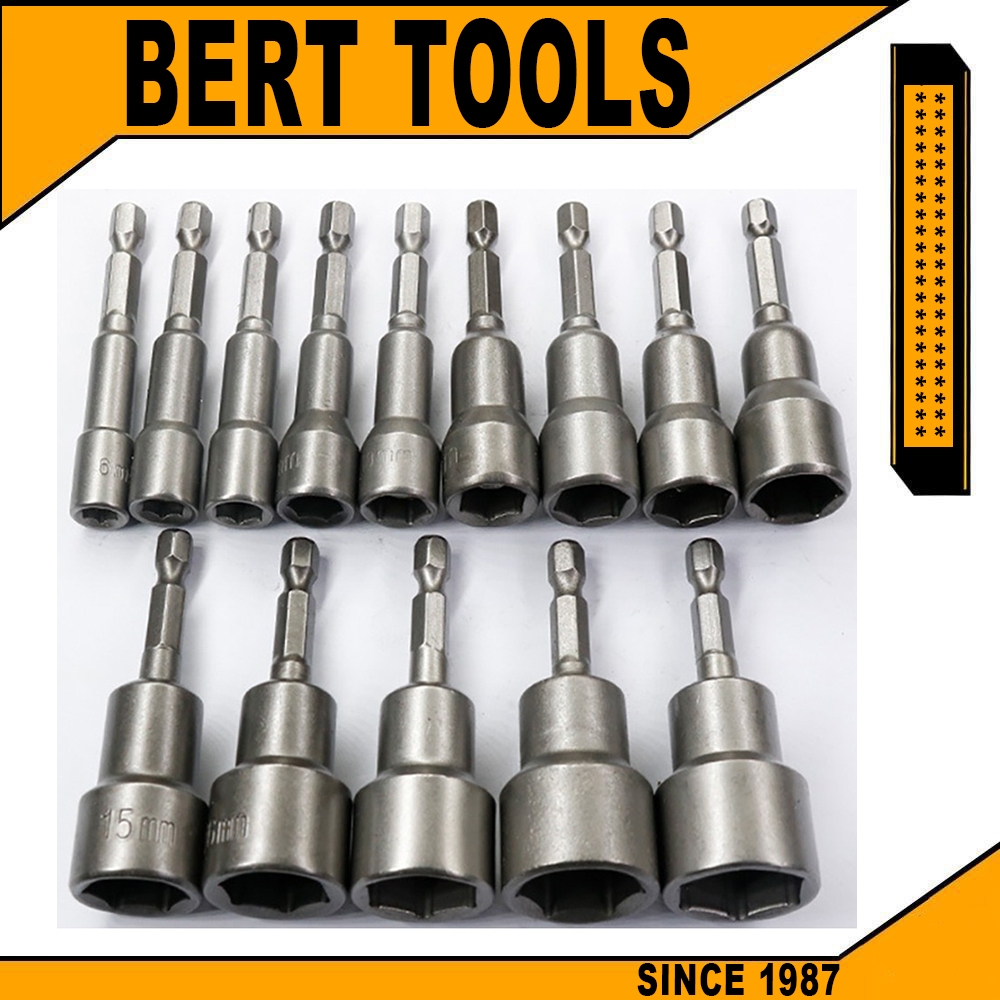 BERT ｜ 1/4"(6-19 มม ลูกบล็อก ลูกบล็อก เบอร์ ลูกบล็อก บล็อกยิงหลังคา บล็อคขันน็อตหลังคา หัวบล็อกแม่เหล็ก