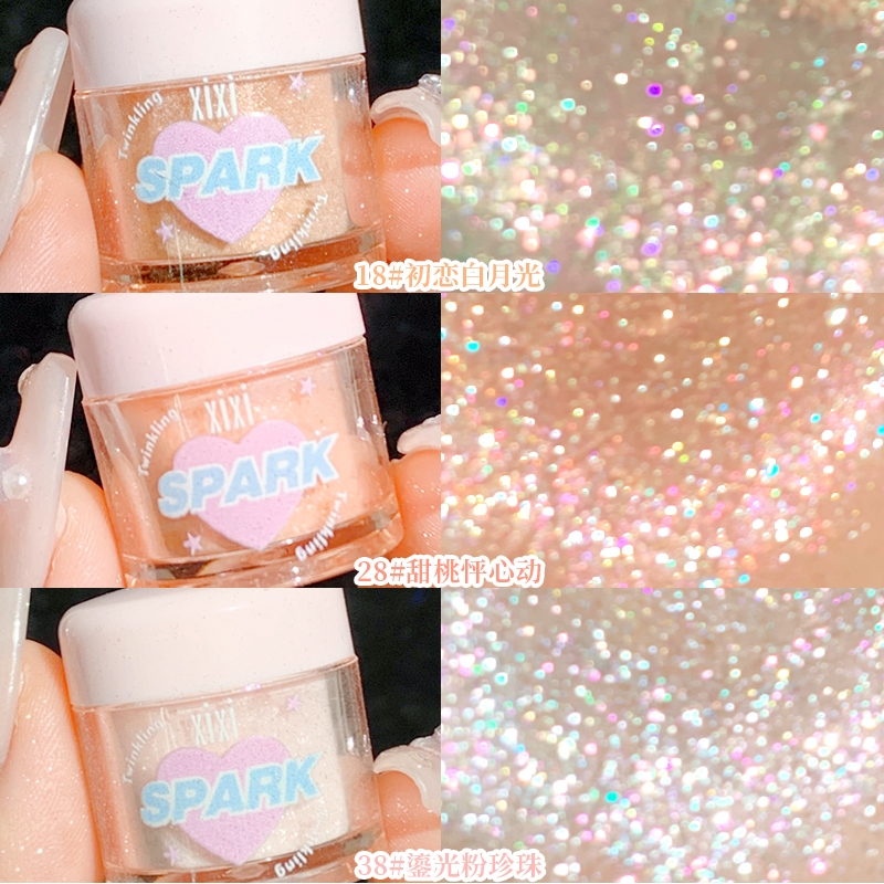 Xixi Dream Glitter ไฮไลท์ อายแชโดว์ แต่งหน้า หน้าใส มุก สามมิติ ไฮไลท์ แป้ง ชิมเมอร์ เครื่องสําอาง NO.D726