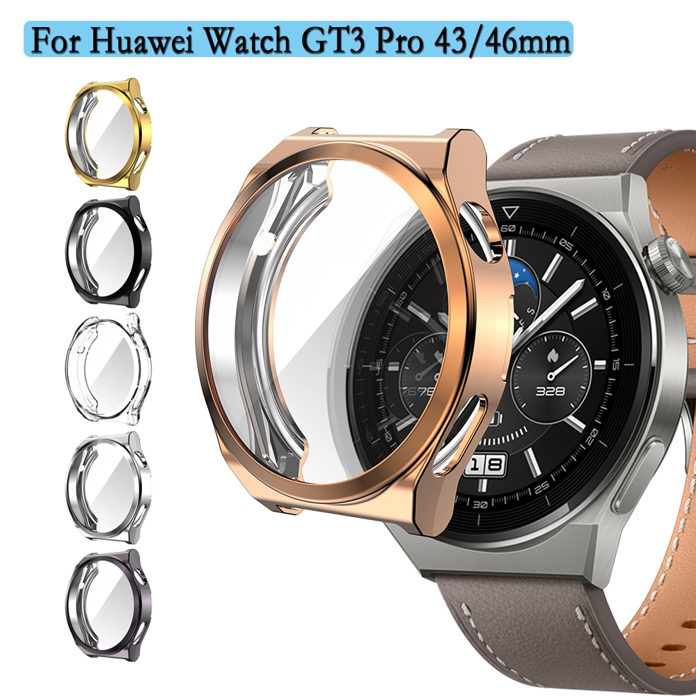 เคสกันรอยหน้าจอ TPU นิ่ม สําหรับ Huawei Watch GT3 Pro 43/46 มม. เคสใส พร้อมตัวป้องกันหน้าจอ เคสนาฬิกา ที่ทนทาน