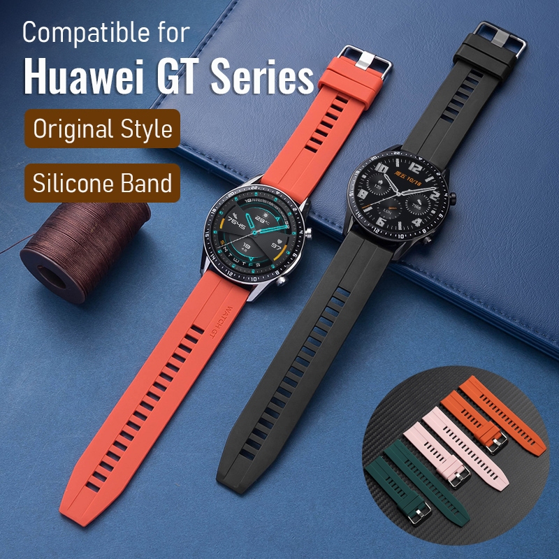 สายนาฬิกาข้อมือ ซิลิโคนนิ่ม สีพื้น สำหรับ HUAWEI Watch GT4 46 มม. Huawei Watch Ultimate Watch 4 Pro GT3 Pro HUAWEI Watch 3 GT3 Honor Magic Watch GT2 46 มม.